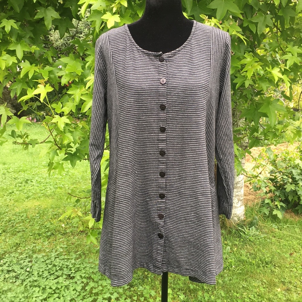 Tulip Button Down Tunic Top With Pockets - image 2
